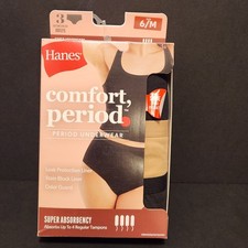 Hanes Comfort, Period Women  s Briefs - Period Underwear- Size 6/M