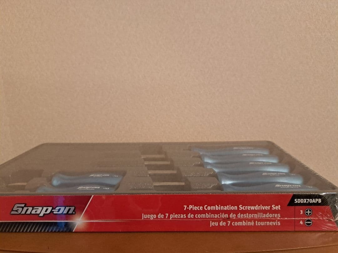 Snap-on 7pc Hard Handle Pearl Blue Combination Screwdriver Set