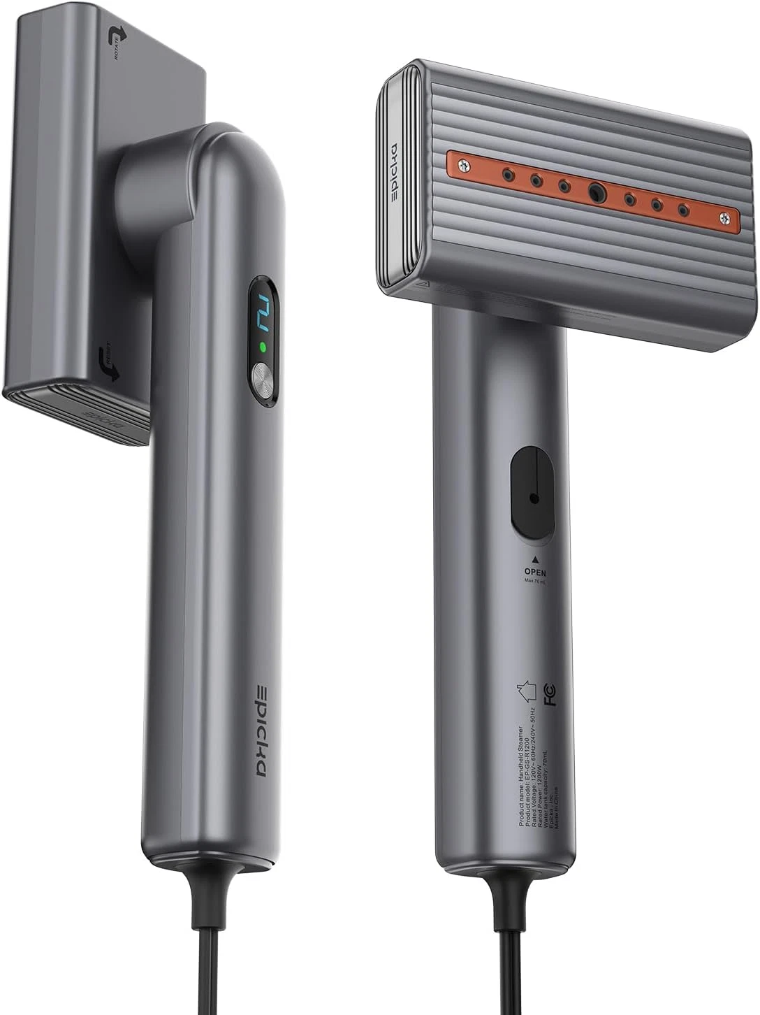 Portable Dual Voltage Travel Steamer & Iron with Auto Shut-Off, Grey