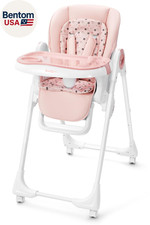 Foldable High Chair with Soft Cushion, High Chairs for Babies and Toddlers, Heig