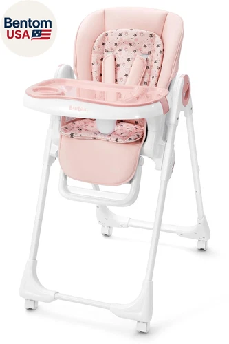 Foldable High Chair with Soft Cushion, High Chairs for Babies and Toddlers, Heig