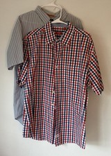 Lot of 2 - Button Down Mens Shirts XL Short Sleeve Izod Dockers JT-285