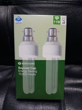 11W Energy Saving Bulbs B22 Bayonet Cap, 60W 2-Pack