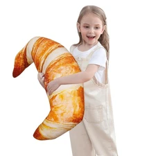 28in 3D Simulation Bread Plush, Croissant Pillow, Baguette Pillows, Food