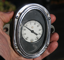 20s 30s Us Gauge Co. Oval Vintage Vacuum Pressure Duplex Gauge - Beveled Glass