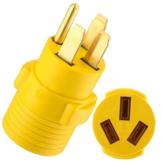 Kanayu 50Amp RV to Stove Adapter Compatible with NEMA 14-50P to 10-50R, Yellow