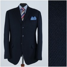 Mens Italian Blazer 44R UK Size MODI&MODA Dark Blue Wool Sport Coat Jacket