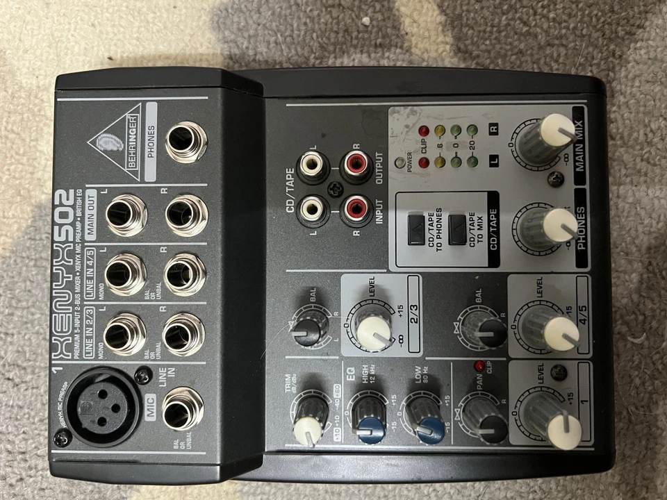 Behringer XENYX 502 5-Input Professional Mixer, Working (No Power Supply) - Image 2 of 4