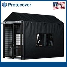 Outdoor Dog Kennel Cover,Full Coverage for Dog Cages 600D 8.1'Dx4.1'Wx6.06'H
