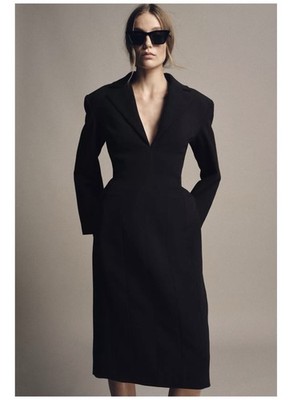 ZARA Woman FW25 Black ZW LIMITED EDITION Coat Dress 9091/198/800 M