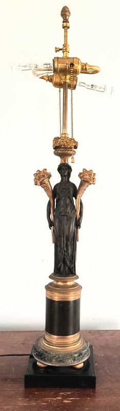 FREE SHIPPING!! Early 20th Century Bronze Figural Lamp. Rewired.