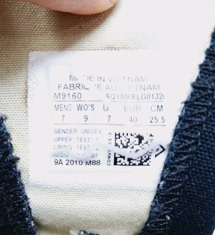 Converse Womens Chuck Taylor All Star Hi Casual Sneakers M9160 Black Size 9M thumbnail 8