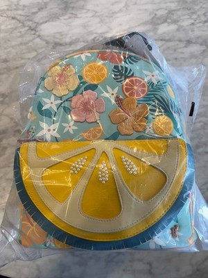 LOUNGEFLY TROPICAL LEMON CONVERTIBLE MINI BACKPACK NWT  display picture 3