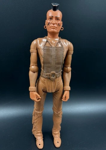 Vintage Marx Johnny West Fighting Eagle 12" Indian Mohawk Action Figure Read