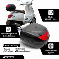 Topcase f&uuml;r Vespa / Piaggio 32Liter Komplettset mit Halteplatte