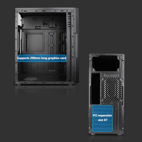 ATX M-ATX ITX Computer Case Side Transparent PC Case Support 290mm Graphics - Afbeelding 4 van 14