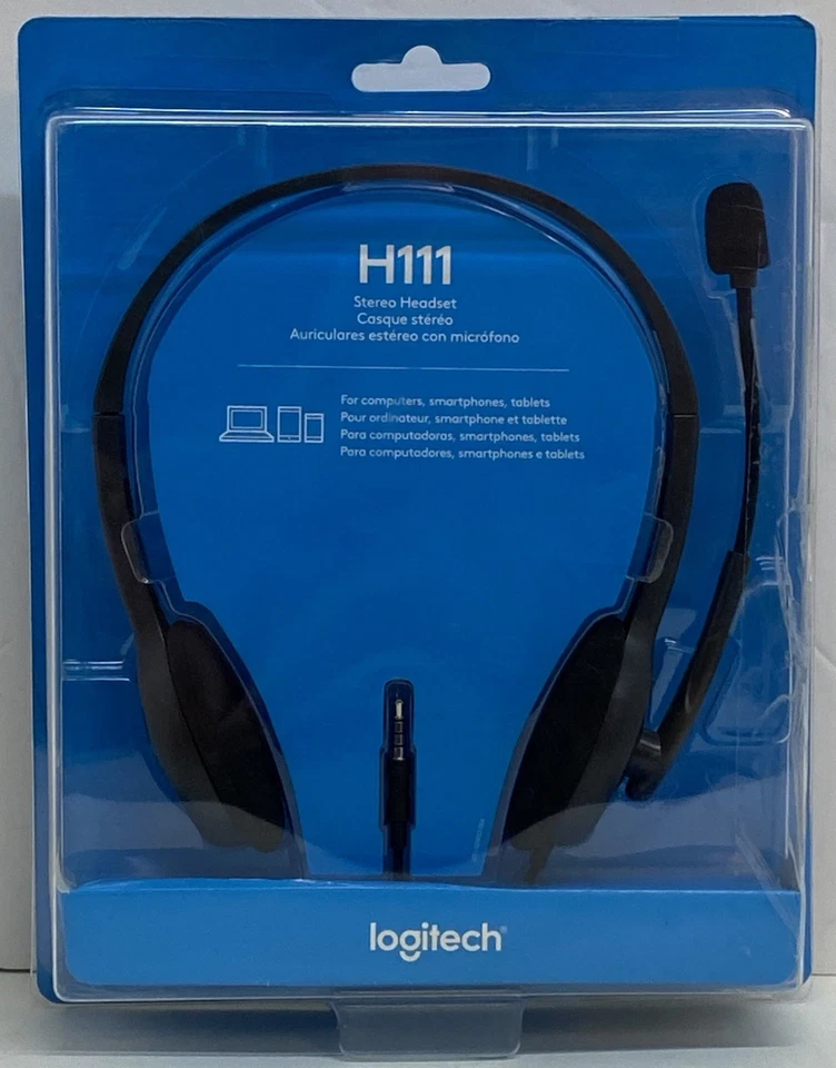 Logitech H111 Stereo Headset With Microphone For Computers, Smartphones, Tablets - Image 3 of 4