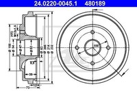2X ATE Bremstrommel Hinterachse U.A. FüR Opel, Suzuki, Vauxhall