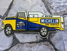 VINTAGE MICHELIN TIRES SERVICE PORCELAIN SIGN 12"×5".