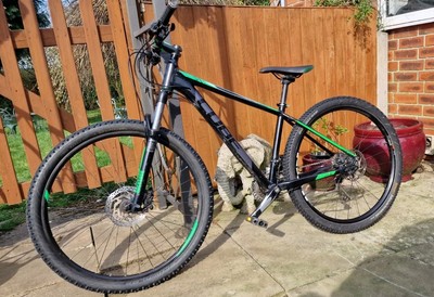 Cube Mountain Bike Rock Shox Black Green Size 16 Frame UK - Main Image