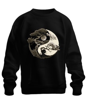 Baum des Lebens Yin Yang Mond Zen Balance Natur Meditation Yoga Unisex Sweatshir