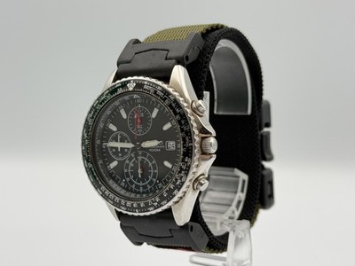 ✨動作確認済み！✨SEIKO 7T92-0CF0 Seiko 7T92-0CF0 Chronograph 100m Men's Watch Black Dial Quartz