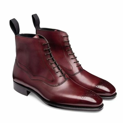 Cheaney Hanover Balmoral Boot in Burnished Burgundy Calf Leather