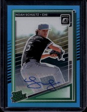 2025 Donruss Noah Schultz Rated Prospects Optic Signatures Blue #/35