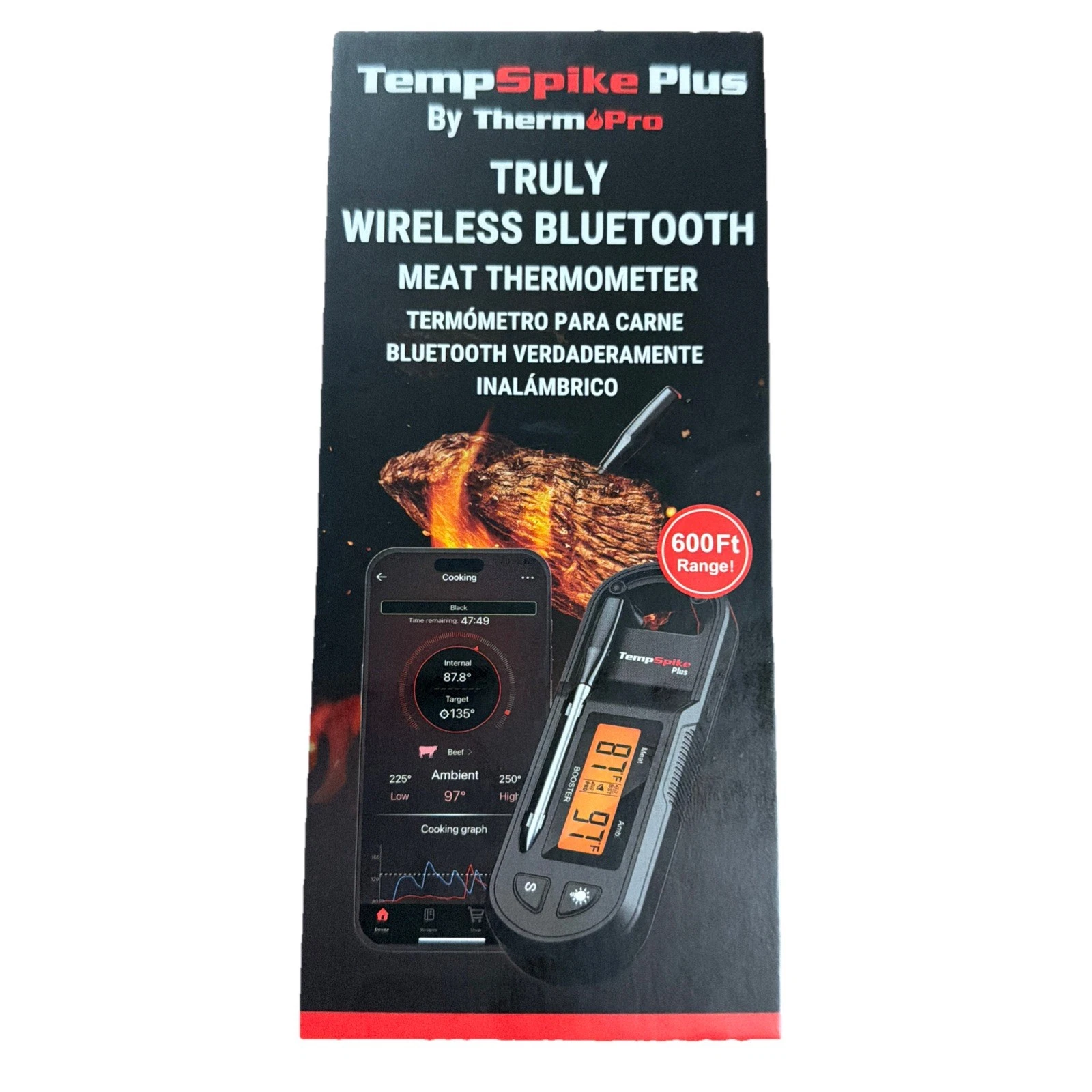 ThermoPro Truly wireless meat thermometer Temp Spike Plus Brand New
Opens in a new window or tab