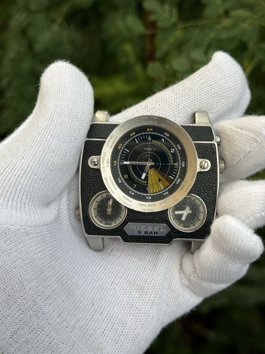 RARE Men's Analog Watch Diesel DZ 1243 Triple Time Sonar RARE Men's Analog Watch Diesel DZ 1243 Triple Time Sonar
