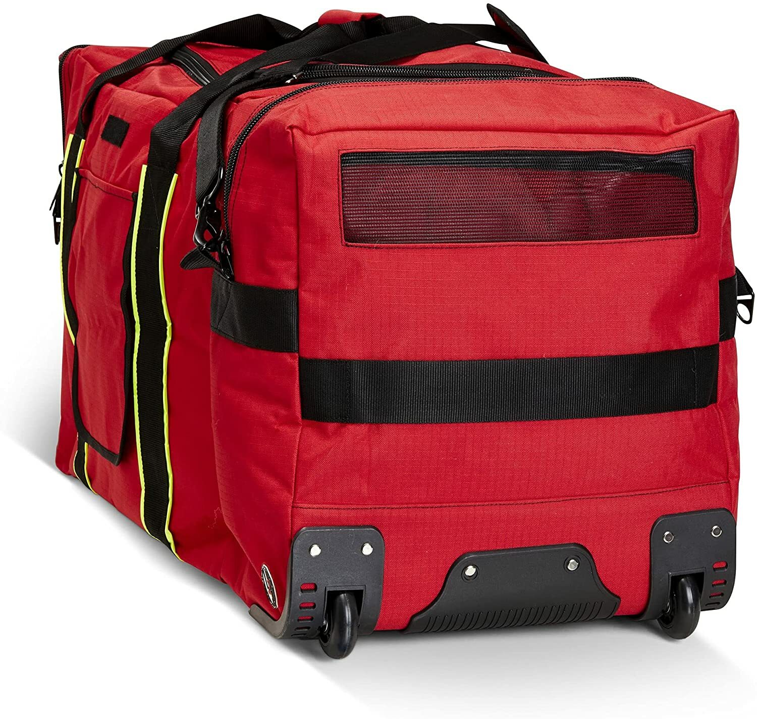 LINE2design Wheeled Firefighter Jumbo turnout Gear Bag with Maltese Logo - Red
