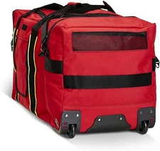 LINE2design Wheeled Firefighter Jumbo turnout Gear Bag with Maltese Logo - Red 