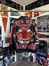 Vintage NBA JH Design *1996 72-10 CHICAGO BULLS CHAMPIONSHIP* Leather Jacket