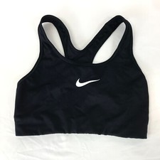 NIKE DRI FIT  WOMENS MEDIUM  BLACK WHITE SPORTS BRA  842398-010