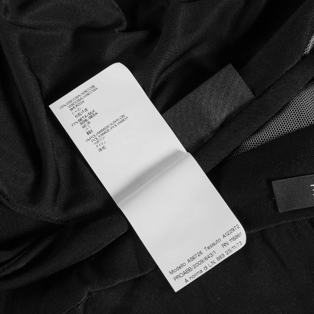 Abito donna VERSACE nero trasparente STAR al ginocchio senza maniche drappeggiato IT42 US6