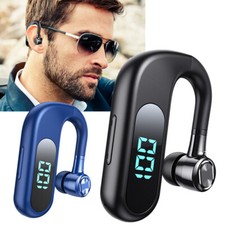 Bluetooth 5.2 Headset Wireless Earpiece Single Ear Earbuds Noise Canceling Mic