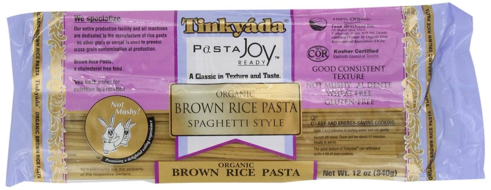 Паста из коричневого риса Tinkyada, Спагетти, органическая, 12 унций (упаковка из 6 штук)
