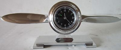 Art Deco Aluminum Propeller Desk Clock  Model Authentic Models  AP111
