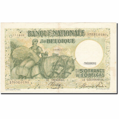 [#267750] Banknote, Belgium, 50 Francs-10 Belgas, 1933-1935, 1944-12-13, KM:106, - Picture 1 of 2