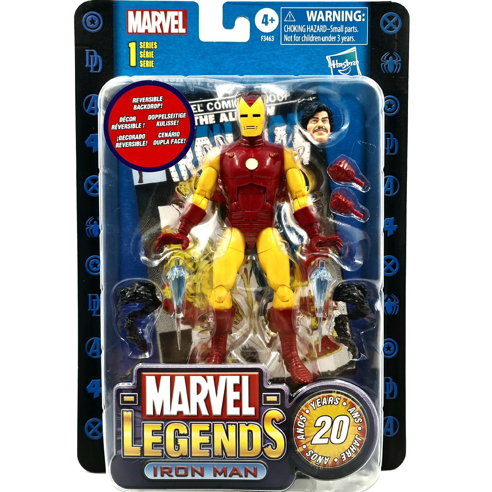 IRON MAN FIGURE MARVEL LEGENDS SERIES HASBRO 20 YEARS ANNIVERSARY NEU OVP FILM