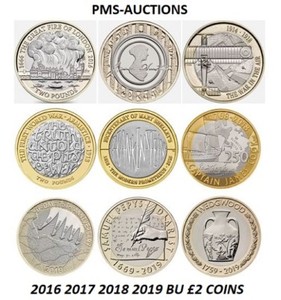 Details About Royal Mint Brilliant Uncirculated 2 Two Pound Coins 2016 2019 Choose From List