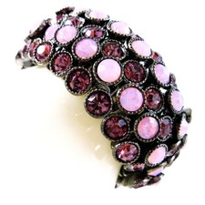 USA Bracelet purple rhinestone CRYSTAL stretch elastic pink wristband bridal