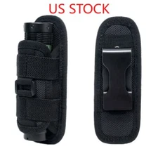 LED Flashlight Torch Nylon Pouch Holster Belt Clip Case Bag Holder Waist Bag US