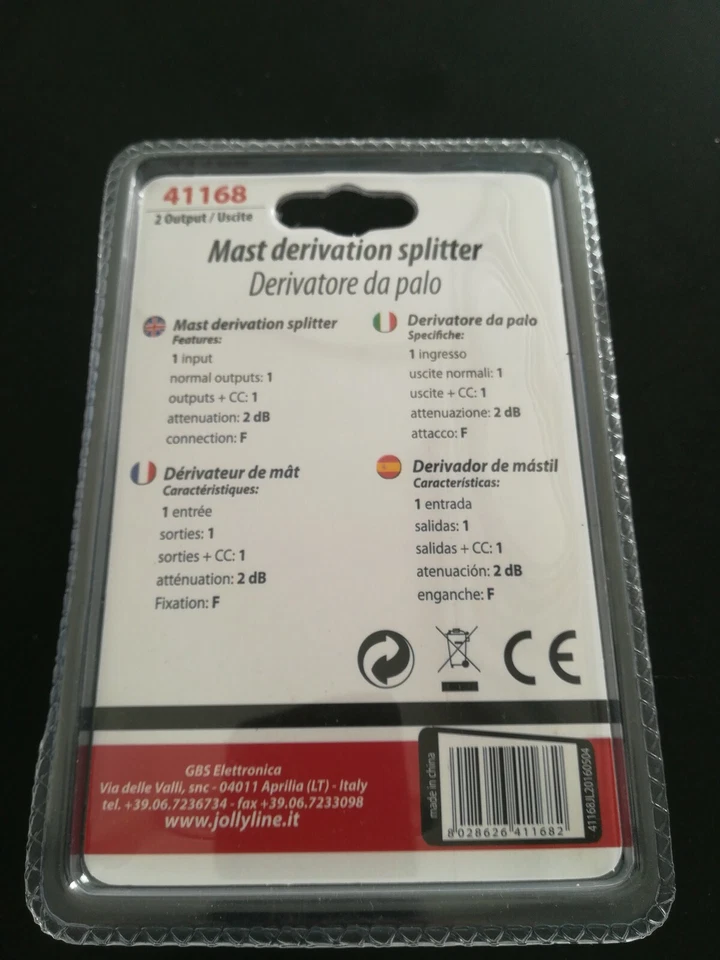 Derivatore TV da palo 2 uscite splitter partitore TV 2 uscite da palo GBS 41168 - Immagine 4 di 4