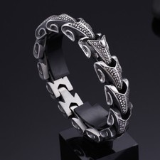 133G Heavy Men Casting 316L Stainless steel Biker snake Chain bracelet 14mm 22cm