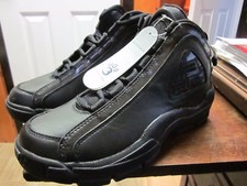 MENS FILA 96 TRIPLE BLACK LEATHER BASKETBALL SNEAKERS, SIZE 9, NEW IN BOX