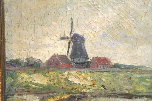 1930s Oil on Canvas Landscape Painting Listed Artist Mario Barone Sweet Frame - Picture 5 of 8