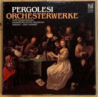 Pergolesi Orchestral Works EGGER Violin FLAKSMAN Cello FAERBER FSM Vox 3LP Box
