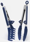 New Set x2 Navy Blue Silicone Tongs