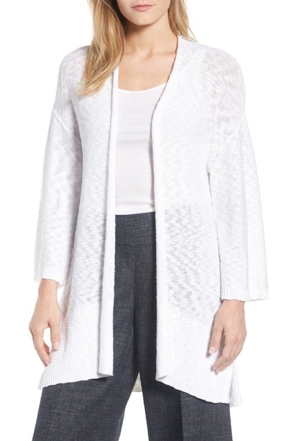 eileen fisher white cardigan